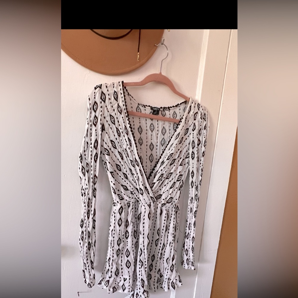 Long sleeve bohemian romper